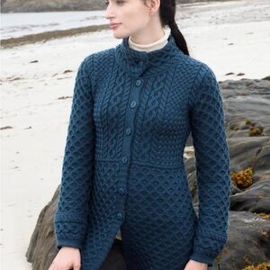 Authentic Irish Aran Merino Wool Coatigan